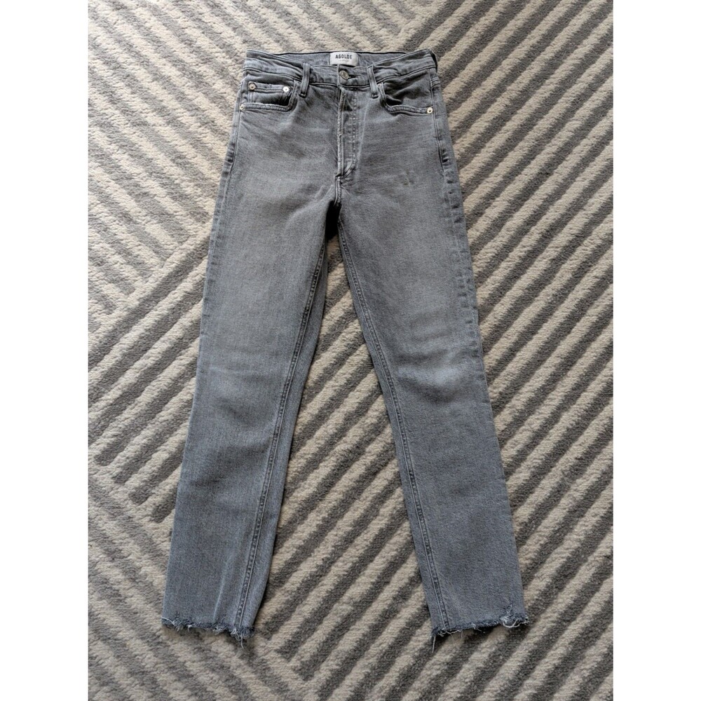 AGOLDE Nico High Rise Slim Fit Jeans in Risk Grey Size 26